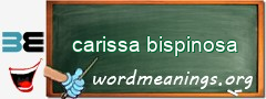 WordMeaning blackboard for carissa bispinosa